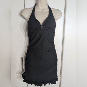 SPANX Black Halter Swim Dress